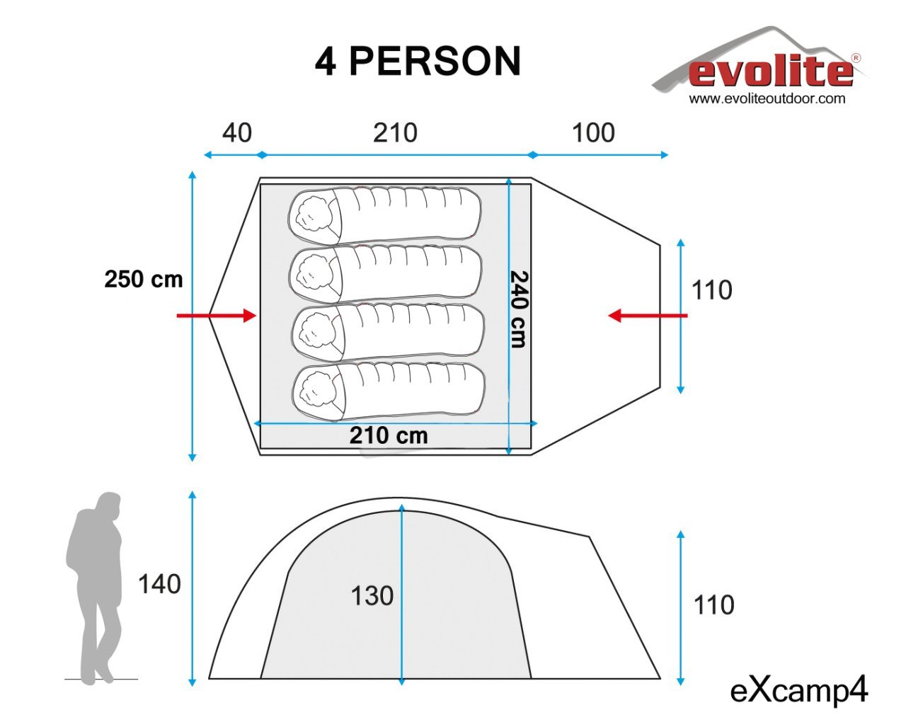 Evolite Excamp 4 Pro Çadır - 4 Mevsim - Görsel 2