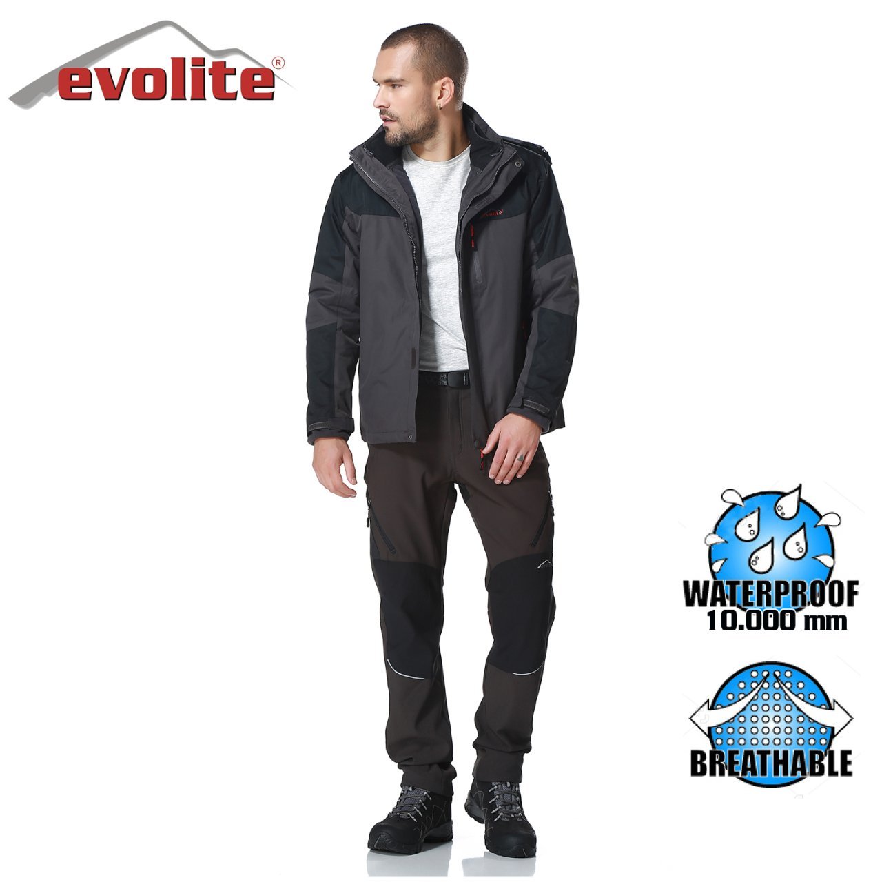 Evolite Diva Erkek 3in1 Gri/Siyah Mont - Görsel 10